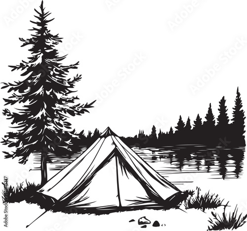 tent on the lake