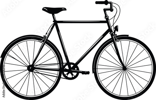 Minimalist Black and White Bicycle Vector