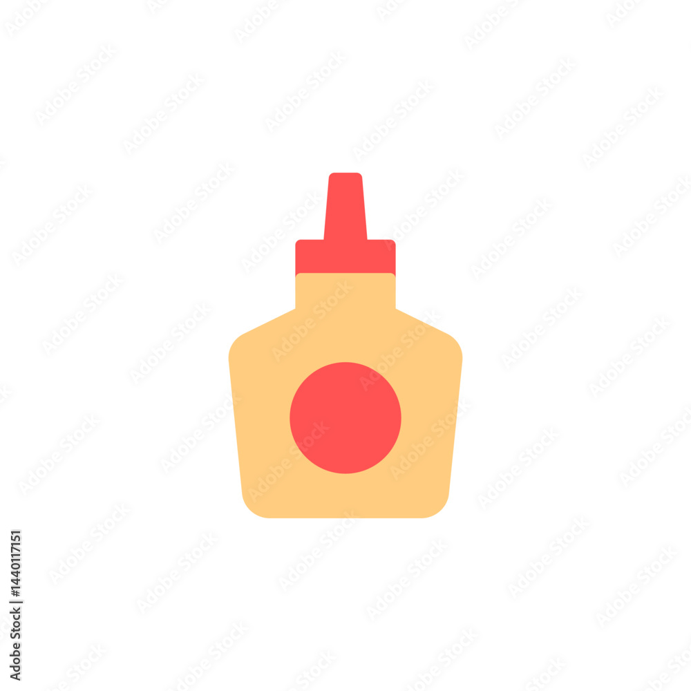 Minimalist Icon of a Bottle of Mustard Sauce in Vibrant Colors Representing Stationery and Crafting Supplies Minimalist Icon of a Bottle of Mustard Sauce in Vibrant Colors Representing Stationery and Crafting Supplies