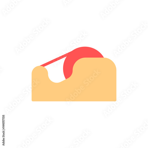 Colorful Stationery Icon of Adhesive Tape Dispenser for Office Supplies in a Modern Workspace Environment