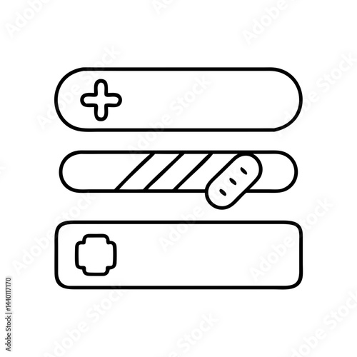 health bar icon, health bar line art - simple line art of health bar, perfect for health bar logos and icons