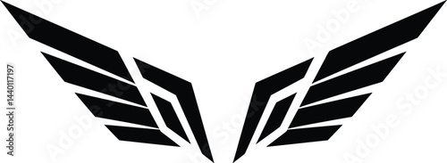 Minimalist Black and White Vector Wings