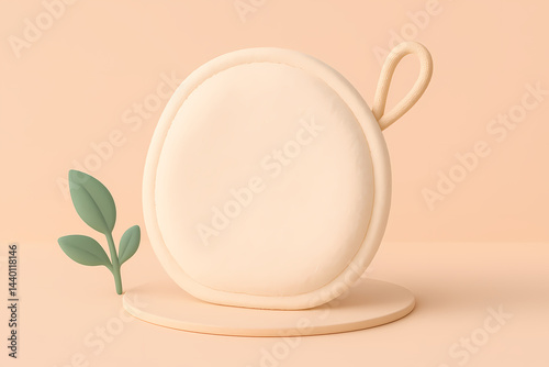 Reusable Cotton Pad 3D Illustration for Sustainable Beauty
