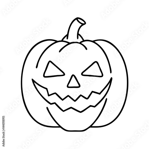 jack o lantern icon, jack o lantern line art - simple line art of jack o lantern, perfect for jack o lantern logos and icons