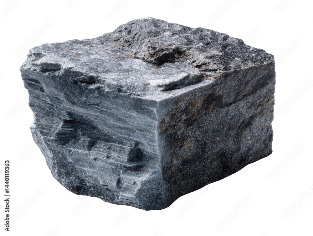 Rough Grey Stone Block with Raw Surface from Mountain Quarry Rough Grey Stone Block with Raw Surface from Mountain Quarry