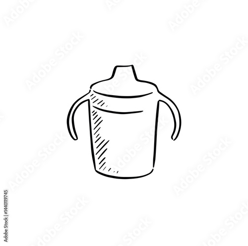 A line drawn sippy cup for kids and toddlers