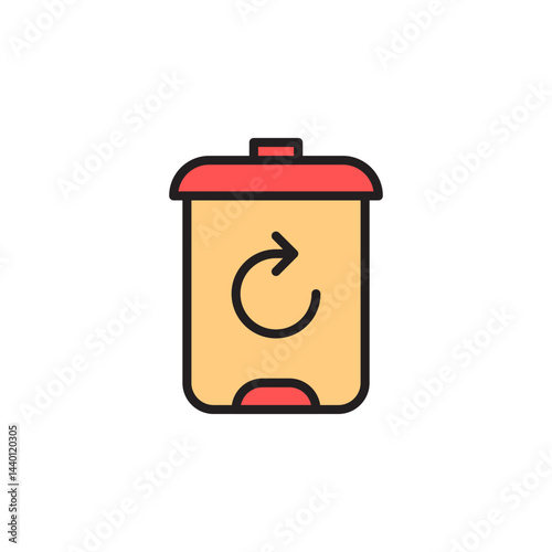 Illustration Of A Colorful Recycle Bin Icon Representing Waste Management And Environmental Responsibility