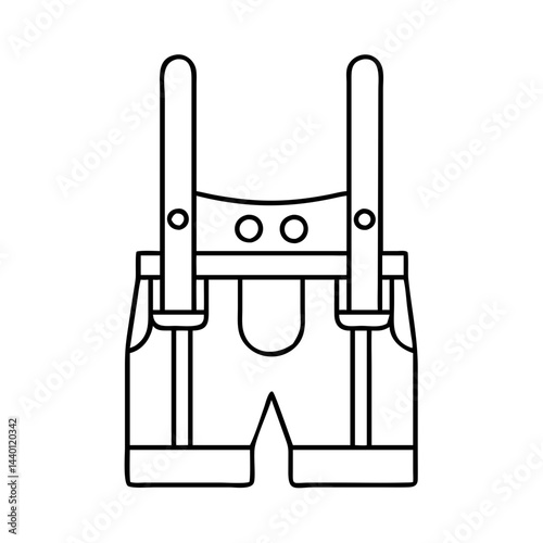 lederhosen icon, lederhosen line art - simple line art of lederhosen, perfect for lederhosen logos and icons