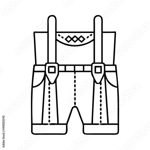 lederhosen icon, lederhosen line art - simple line art of lederhosen, perfect for lederhosen logos and icons
