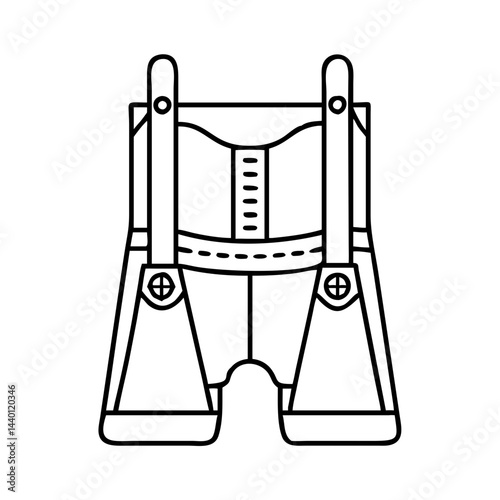 lederhosen icon, lederhosen line art - simple line art of lederhosen, perfect for lederhosen logos and icons