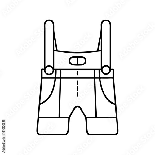 lederhosen icon, lederhosen line art - simple line art of lederhosen, perfect for lederhosen logos and icons