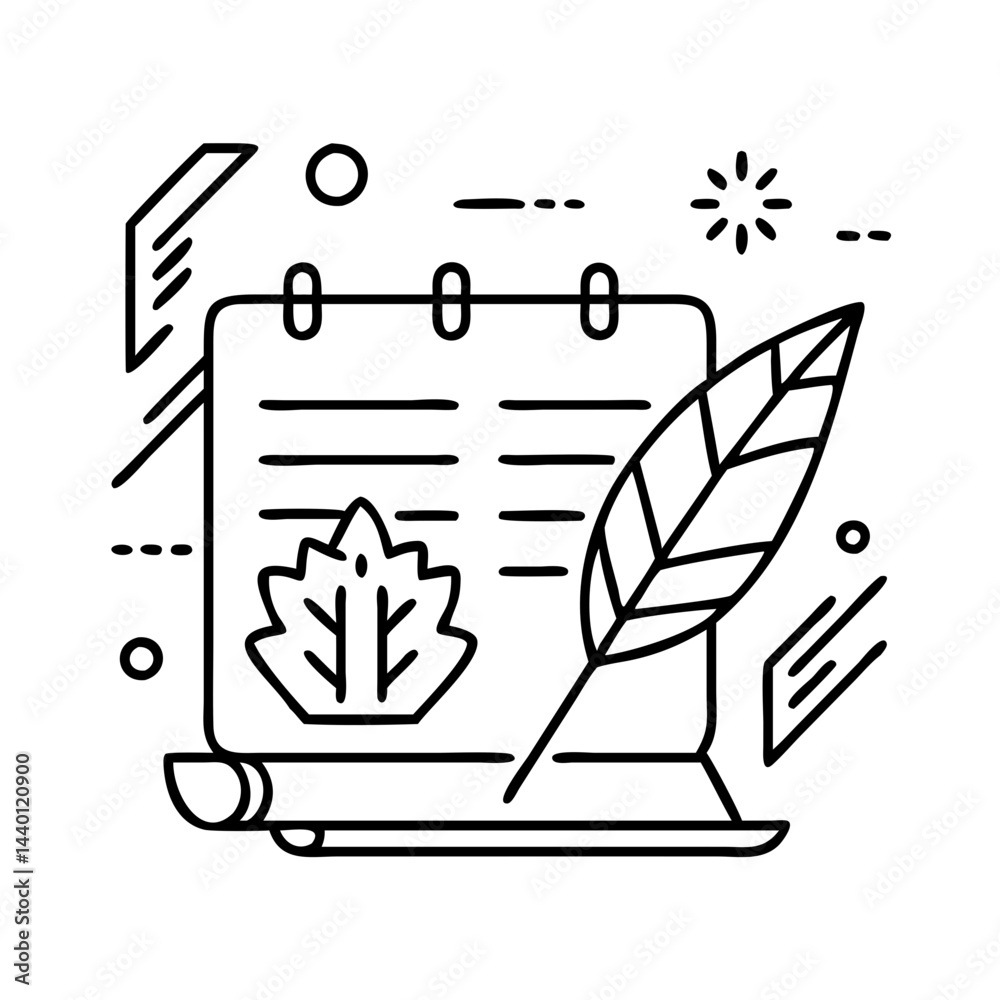Fototapeta premium literary festival icon, literary festival line art - simple line art of literary festival, perfect for literary festival logos and icons