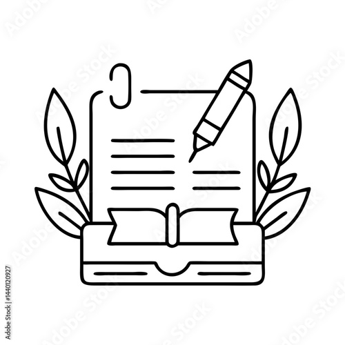 literary festival icon, literary festival line art - simple line art of literary festival, perfect for literary festival logos and icons