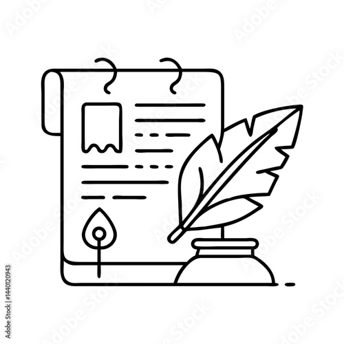 literary festival icon, literary festival line art - simple line art of literary festival, perfect for literary festival logos and icons