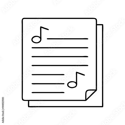 lyric sheets icon, lyric sheets line art - simple line art of lyric sheets, perfect for lyric sheets logos and icons