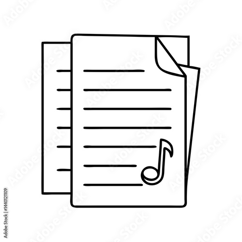 lyric sheets icon, lyric sheets line art - simple line art of lyric sheets, perfect for lyric sheets logos and icons