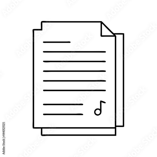 lyric sheets icon, lyric sheets line art - simple line art of lyric sheets, perfect for lyric sheets logos and icons