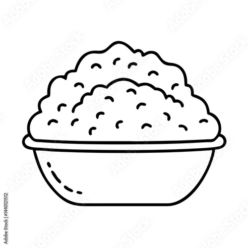 mashed potatoes icon, mashed potatoes line art - simple line art of mashed potatoes, perfect for mashed potatoes logos and icons