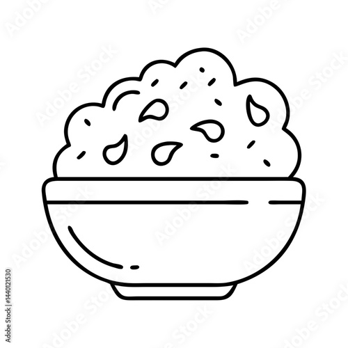 mashed potatoes icon, mashed potatoes line art - simple line art of mashed potatoes, perfect for mashed potatoes logos and icons