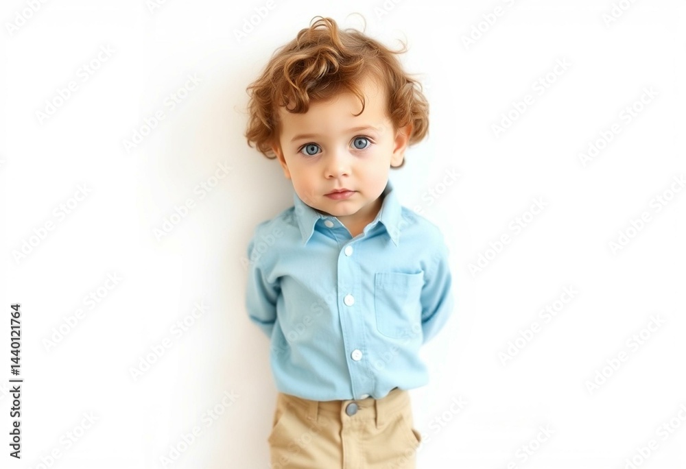 Portrait of a 3-year-old boy with blue eyes and curly hair Portrait of a 3-year-old boy with blue eyes and curly hair