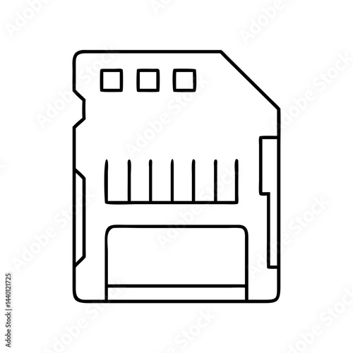 memory card icon, memory card line art - simple line art of memory card, perfect for memory card logos and icons
