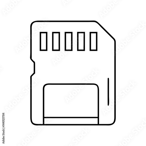 memory card icon, memory card line art - simple line art of memory card, perfect for memory card logos and icons