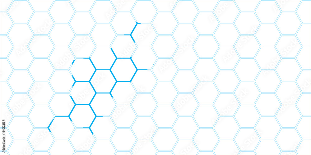 Abstract blue hexagonal pattern with seamless honeycomb design and geometric texture Abstract blue hexagonal pattern with seamless honeycomb design and geometric texture