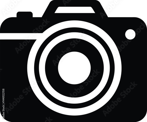 Minimalist Black and White Camera Vector