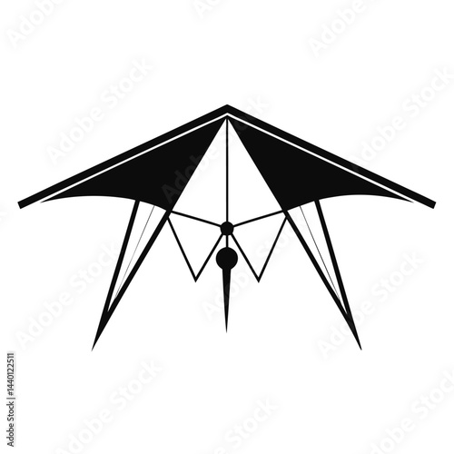 Hang glider set icon isolated on white background
