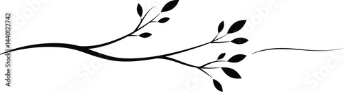Minimalist Black and White Tree Branch Vector