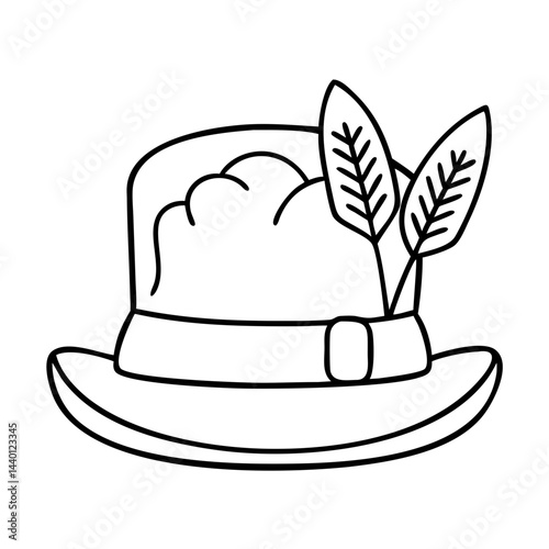 oktoberfest cap icon, oktoberfest cap line art - simple line art of oktoberfest cap, perfect for oktoberfest cap logos and icons