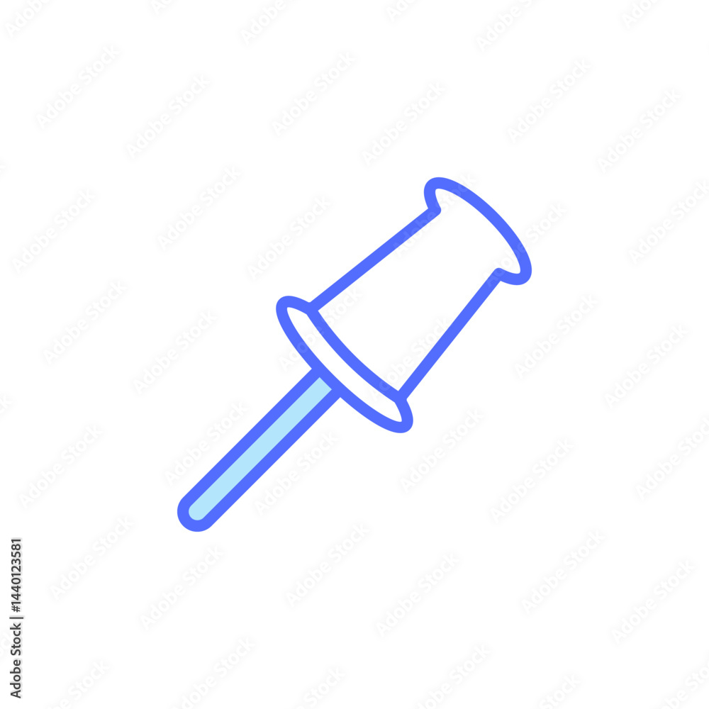 Digital Icon of a Blue Pushpin Stationery Tool Used for Attaching Notes in Office and School Settings for Effective Organization and Planning Digital Icon of a Blue Pushpin Stationery Tool Used for Attaching Notes in Office and School Settings for Effective Organization and Planning