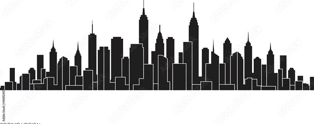 Obraz premium Minimalist Black and White City Skyline Vector