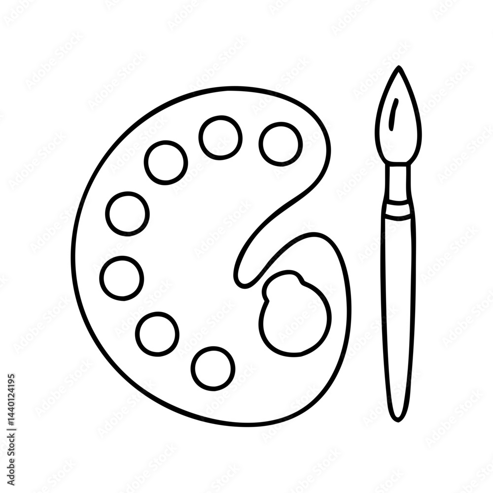 Obraz premium paintbrush and palette for art teacher icon
