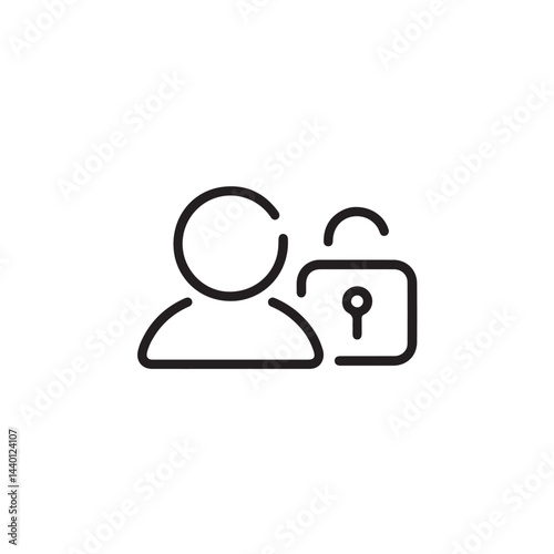 Minimal Web Login Icon Isolated on White Background
