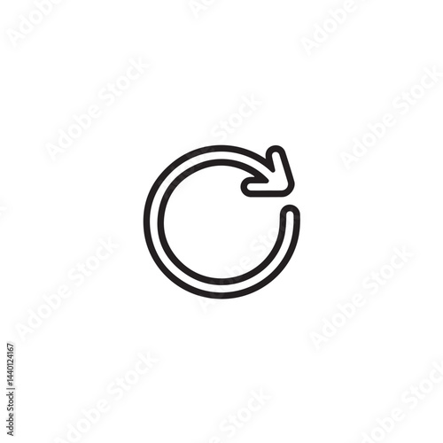 Minimal Web Reload Icon Isolated on White Background, Refresh, Reload