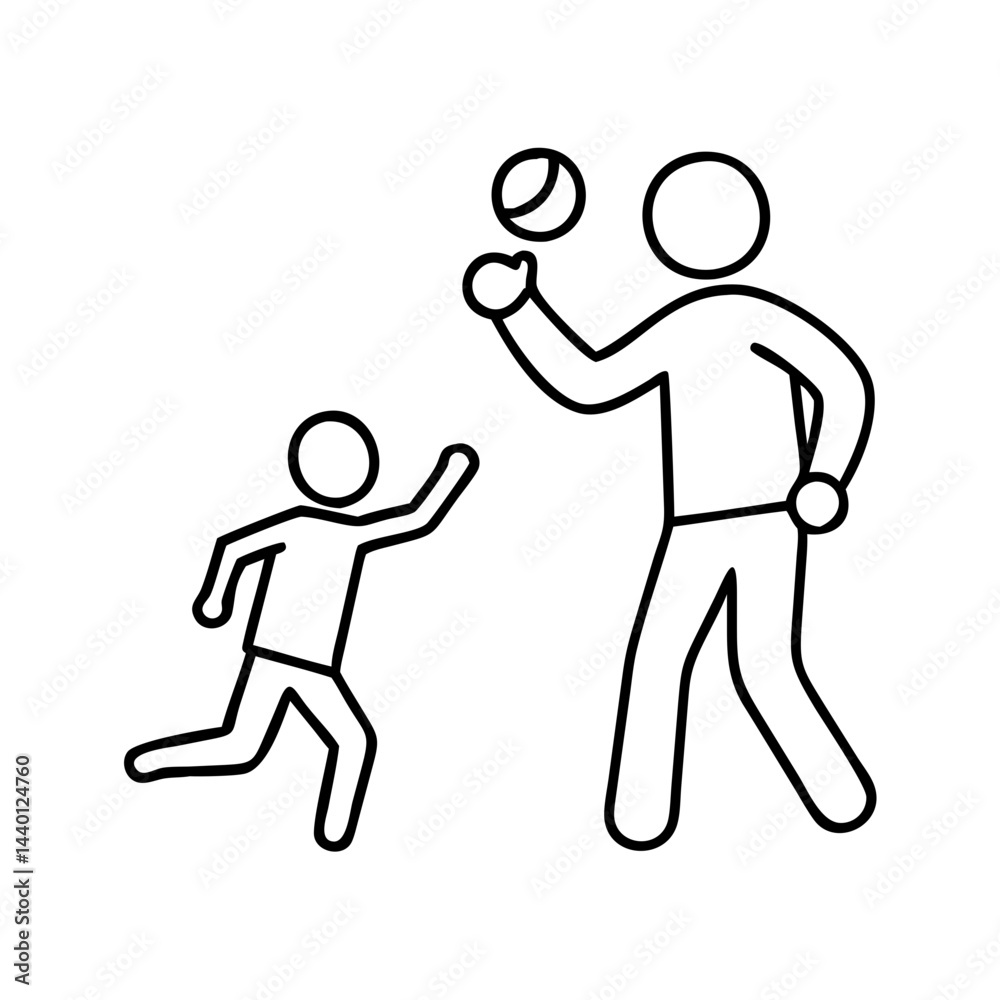 parent and child playing catch icon, parent and child playing catch line art - simple line art of parent and child playing catch, perfect for parent and child playing catch logos and icons parent and child playing catch icon, parent and child playing catch line art - simple line art of parent and child playing catch, perfect for parent and child playing catch logos and icons