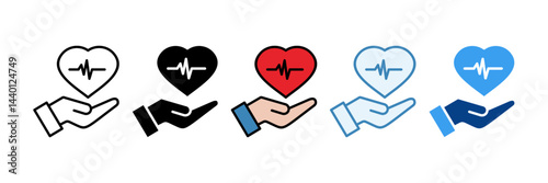 Life Insurance  Icon Set Multiple Style Collection