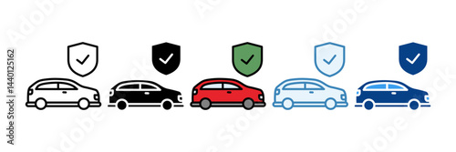 Car Insurance  Icon Set Multiple Style Collection