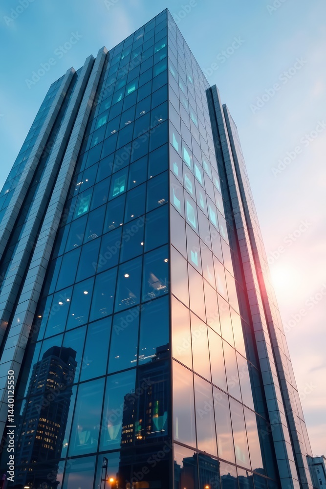 Futuristic glass windows on modern skyscraper, urban architecture background, windows, futuristic, skyscraper Futuristic glass windows on modern skyscraper, urban architecture background, windows, futuristic, skyscraper