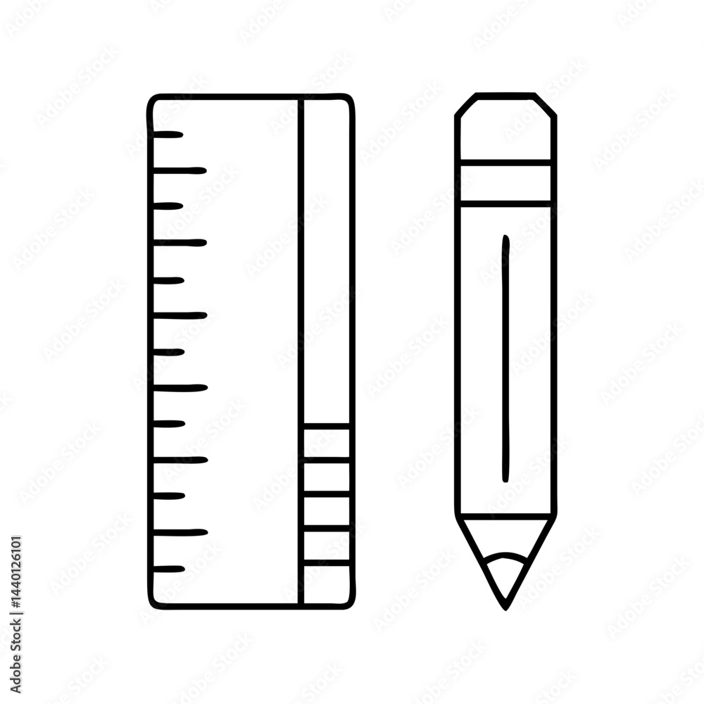 pencil and ruler icon, pencil and ruler line art - simple line art of pencil and ruler, perfect for pencil and ruler logos and icons pencil and ruler icon, pencil and ruler line art - simple line art of pencil and ruler, perfect for pencil and ruler logos and icons