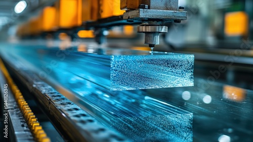 Modern glass cutting process using automated machinery for precision crafting