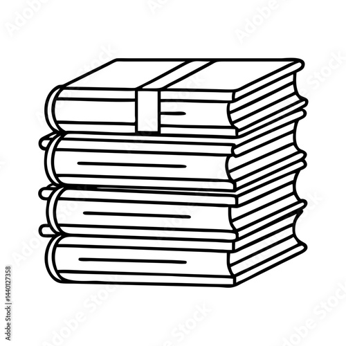 pile of classic novels icon, pile of classic novels line art - simple line art of pile of classic novels, perfect for pile of classic novels logos and icons
