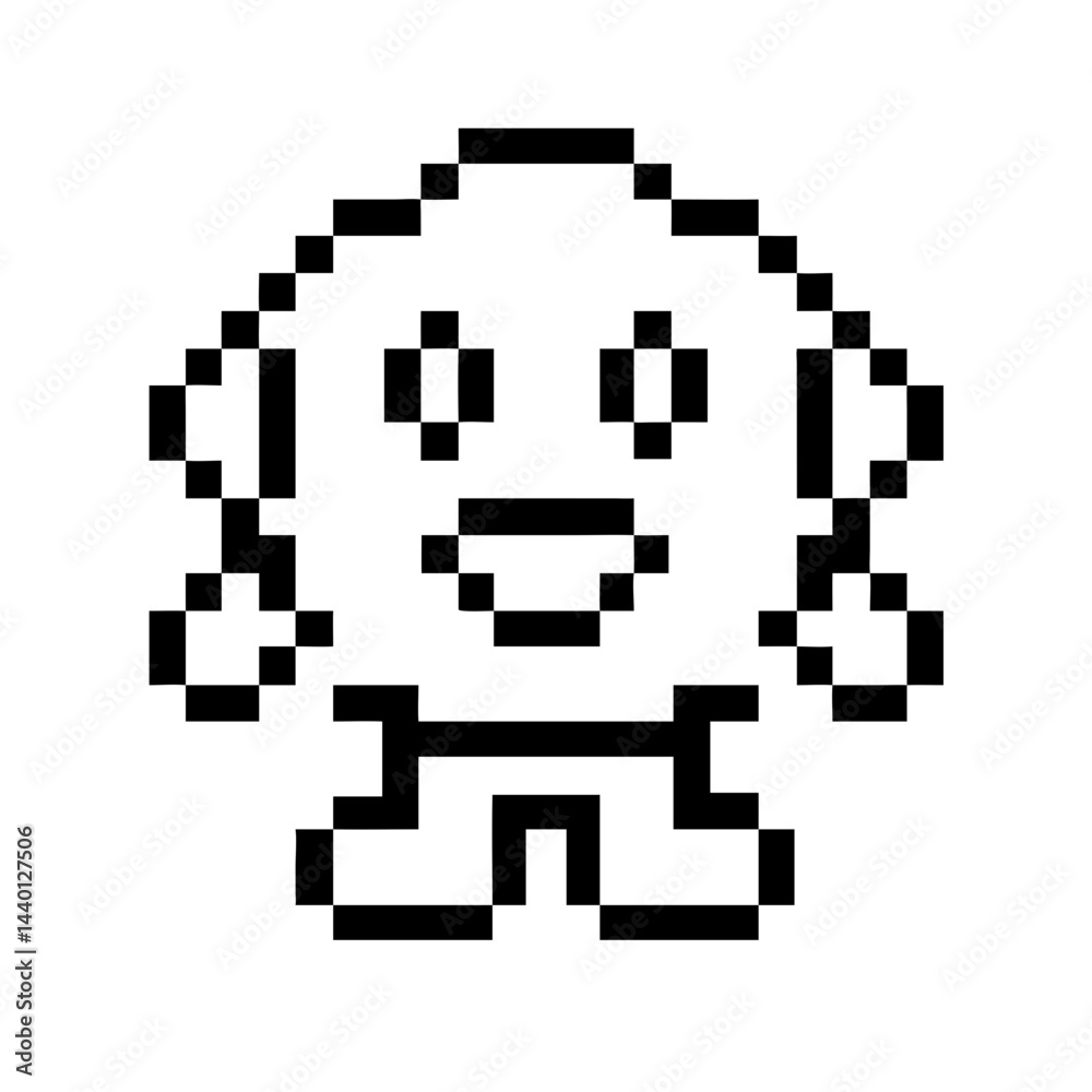 pixelated character icon, pixelated character line art - simple line art of pixelated character, perfect for pixelated character logos and icons pixelated character icon, pixelated character line art - simple line art of pixelated character, perfect for pixelated character logos and icons