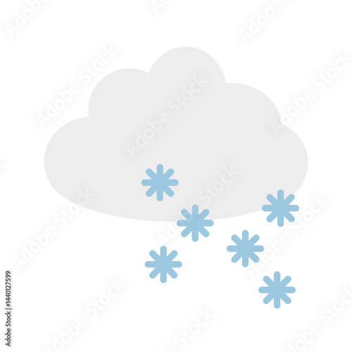 天気予報アイコン：雲と雪 - 雪 - Weather Forecast Icon: Cloud and Snow - Snow