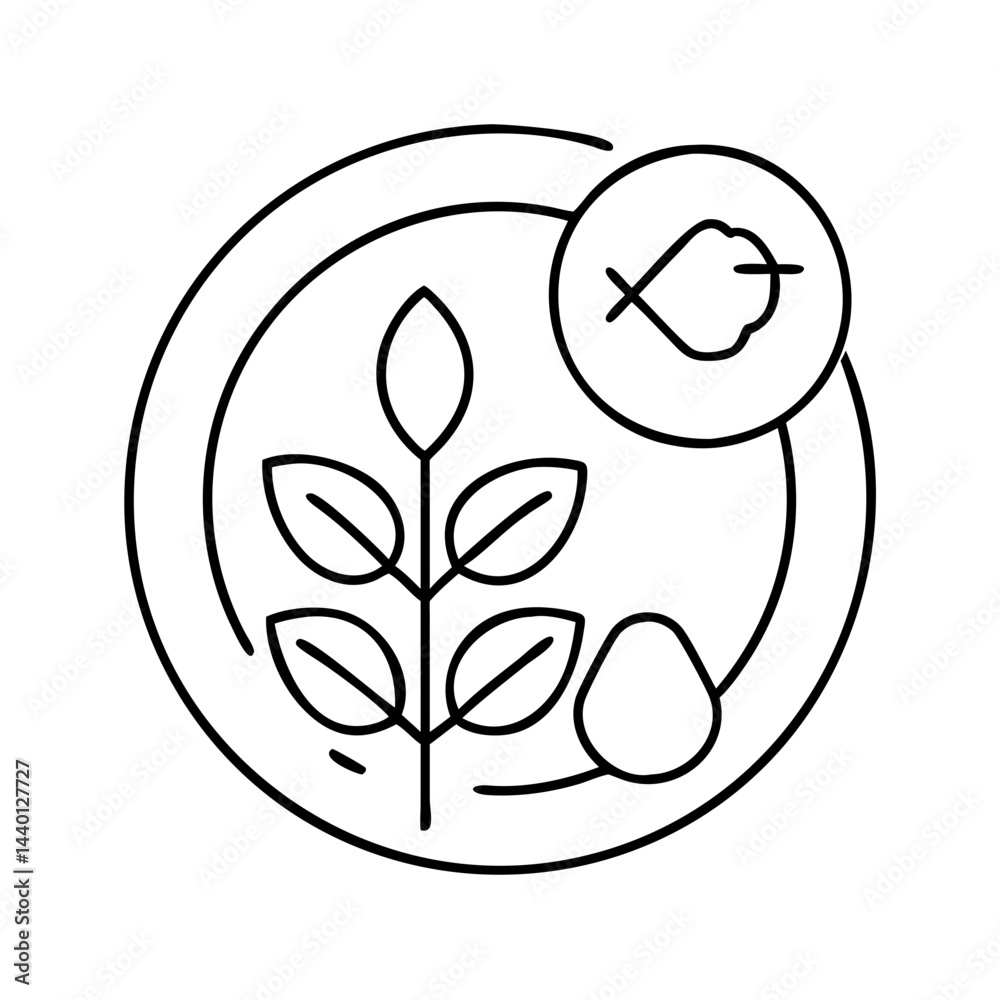 Obraz premium plant protein symbol icon, plant protein symbol line art - simple line art of plant protein symbol, perfect for plant protein symbol logos and icons