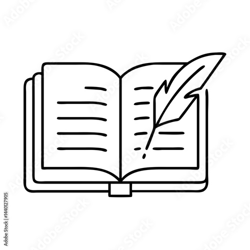 poetry book icon, poetry book line art - simple line art of poetry book, perfect for poetry book logos and icons