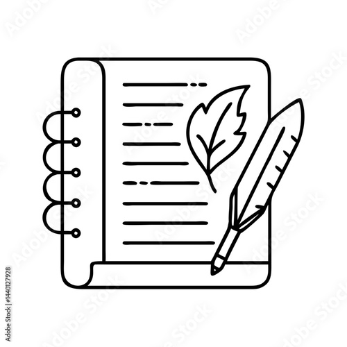 poetry journal icon, poetry journal line art - simple line art of poetry journal, perfect for poetry journal logos and icons