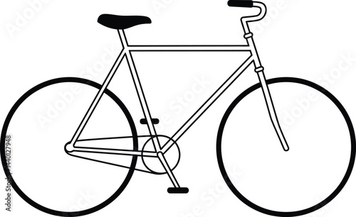 Minimalist Black and White Bicycle Vector