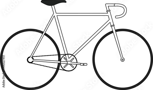 Minimalist Black and White Bicycle Vector